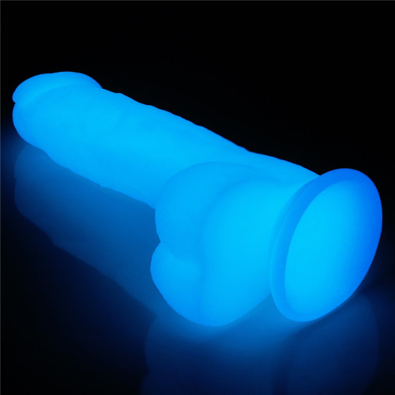 Dildo cu ventuza Lovetoy Lumino Play Glow in the Dark 20,9 cm