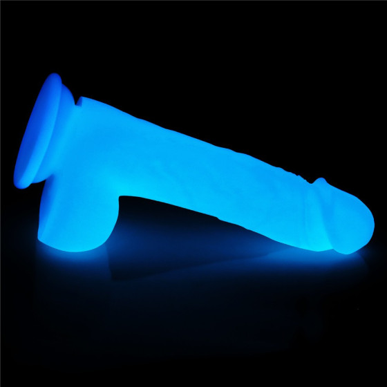 Dildo cu ventuza Lovetoy Lumino Play Glow in the Dark 20,9 cm