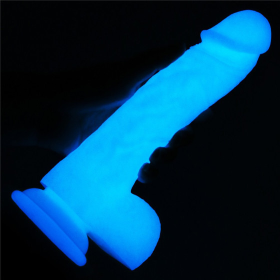 Dildo cu ventuza Lovetoy Lumino Play Glow in the Dark 20,9 cm