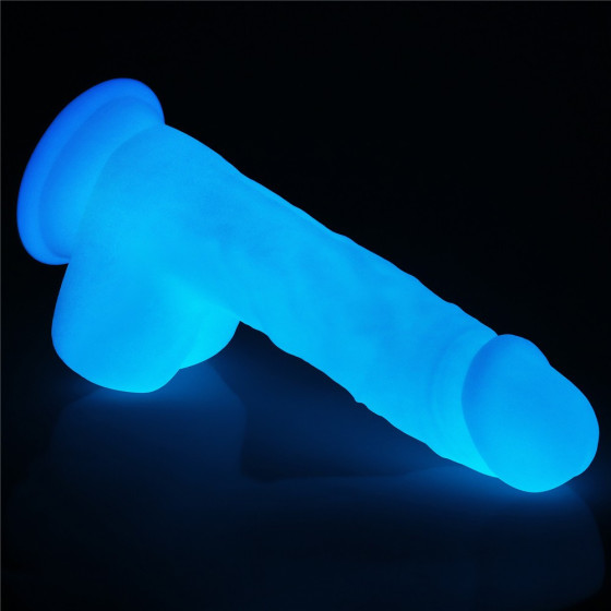 Dildo cu ventuza Lovetoy Lumino Play Glow in the Dark 20,9 cm