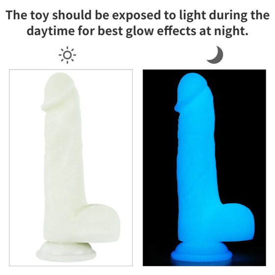 Dildo cu ventuza Lovetoy Lumino Play Glow in the Dark 20,9 cm