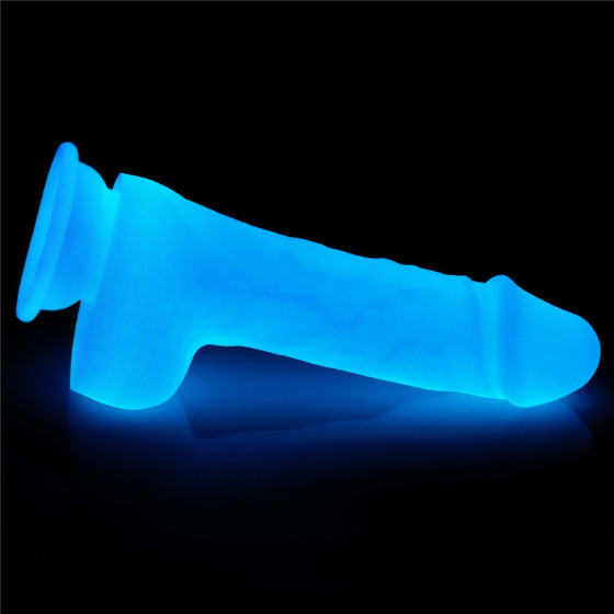 Dildo cu ventuza Lovetoy Lumino Play Glow in the Dark 19,3 cm