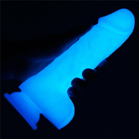 Dildo cu ventuza Lovetoy Lumino Play Glow in the Dark 19,3 cm