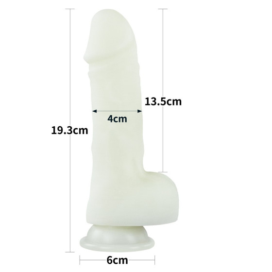 Dildo cu ventuza Lovetoy Lumino Play Glow in the Dark 19,3 cm
