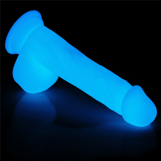 Dildo cu ventuza Lovetoy Lumino Play Glow in the Dark 21 cm