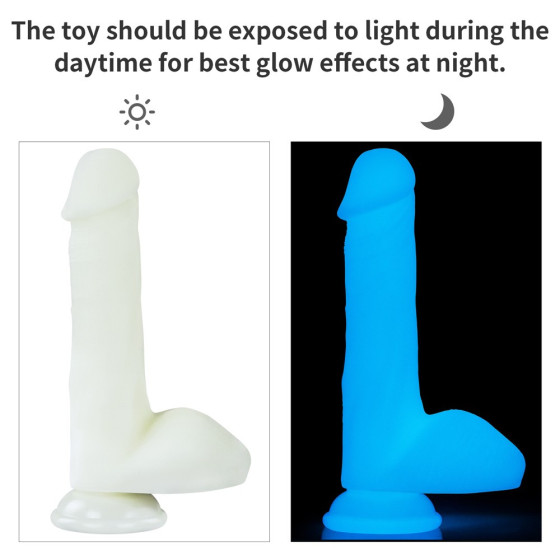 Dildo cu ventuza Lovetoy Lumino Play Glow in the Dark 21 cm