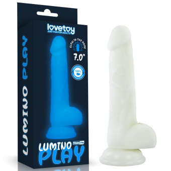 Dildo cu ventuza Lovetoy Lumino Play Glow in the Dark 18 cm