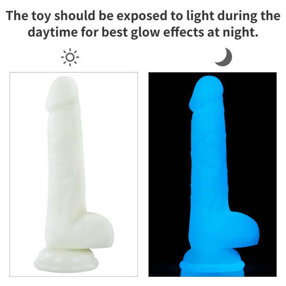 Dildo cu ventuza Lovetoy Lumino Play Glow in the Dark 18 cm