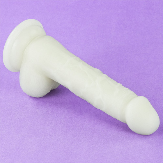 Dildo cu ventuza Lovetoy Lumino Play Glow in the Dark 18 cm