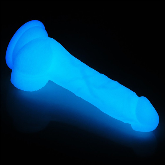 Dildo cu ventuza Lovetoy Lumino Play Glow in the Dark 18 cm