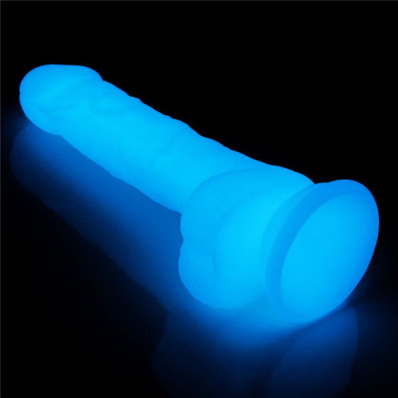 Dildo cu ventuza Lovetoy Lumino Play Glow in the Dark 18 cm