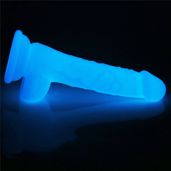 Dildo cu ventuza Lovetoy Lumino Play Glow in the Dark 18 cm