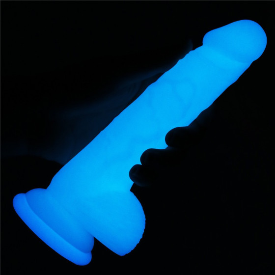 Dildo cu ventuza Lovetoy Lumino Play Glow in the Dark 18 cm
