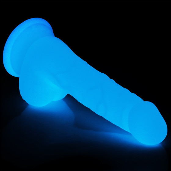 Dildo cu ventuza Lovetoy Lumino Play Glow in the Dark 18 cm