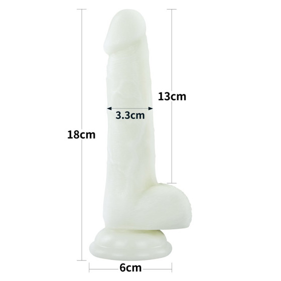 Dildo cu ventuza Lovetoy Lumino Play Glow in the Dark 18 cm