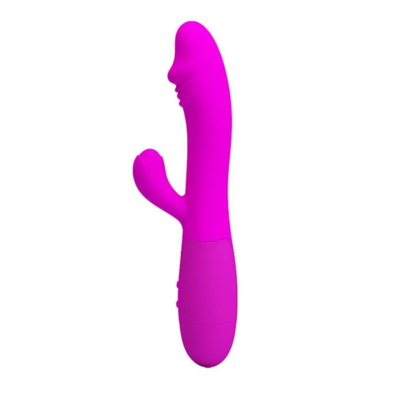 Vibrator punct G si clitoris Pretty Love Snappy roz 19,5 cm