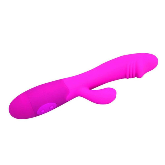 Vibrator punct G si clitoris Pretty Love Snappy roz 19,5 cm