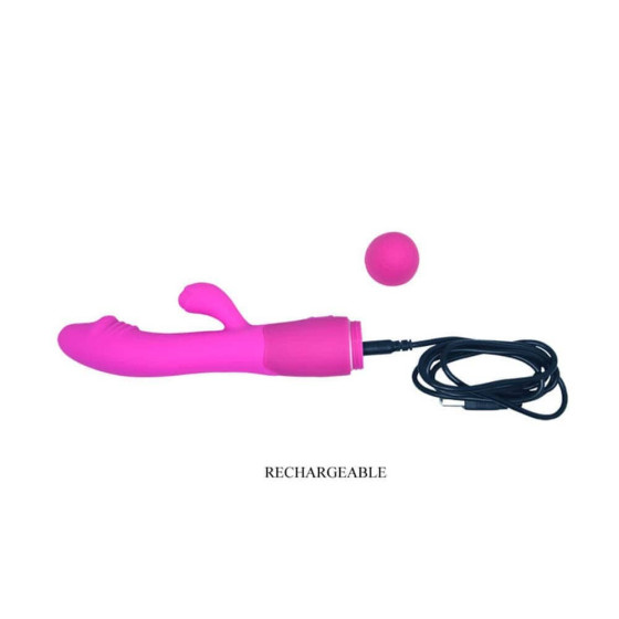 Vibrator punct G si clitoris Pretty Love Snappy roz 19,5 cm