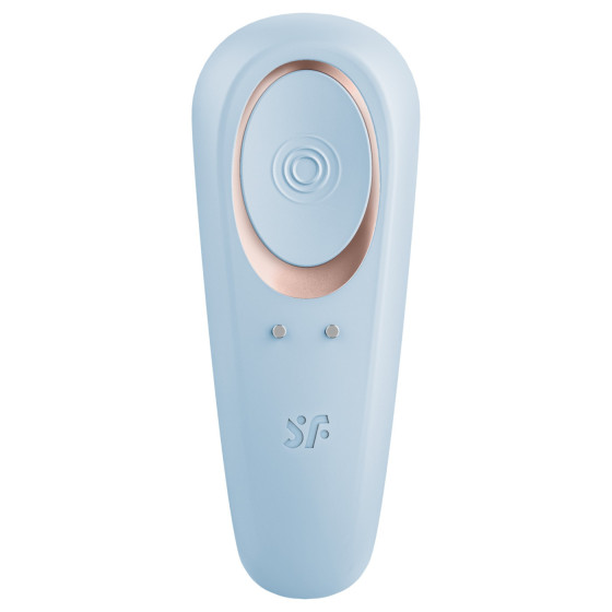 Vibrator pentru cupluri Satisfyer Double Classic albastru IPX7