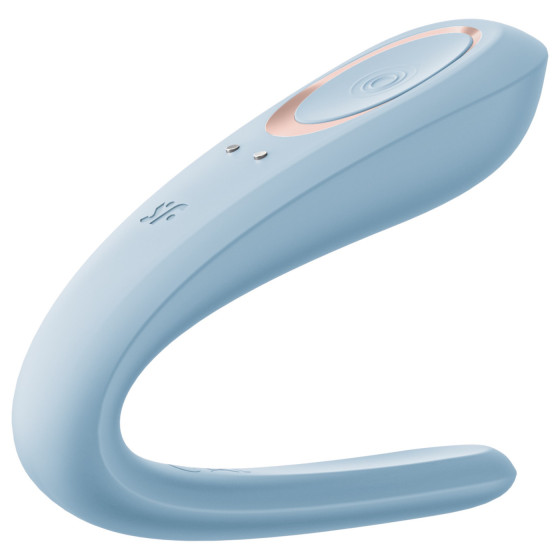 Vibrator pentru cupluri Satisfyer Double Classic albastru IPX7
