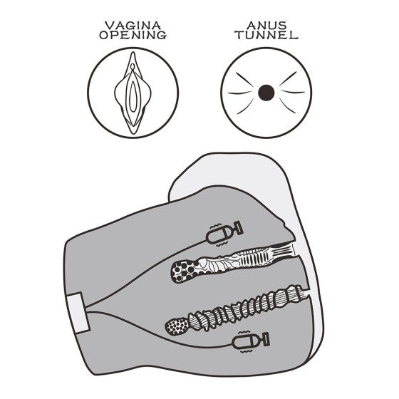 Masturbator bust cu vibratii dublu Lovetoy Streetgirl Pulse Box Natur dual motor