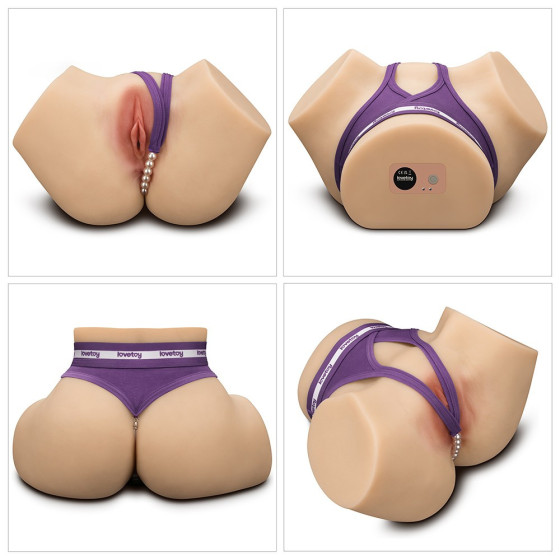 Masturbator bust cu vibratii dublu Lovetoy Streetgirl Pulse Box Natur dual motor