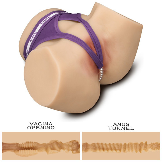 Masturbator bust cu vibratii dublu Lovetoy Streetgirl Pulse Box Natur dual motor