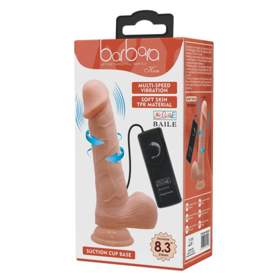 Dildo vibrator cu ventuza Barbara Ken RC 21 cm