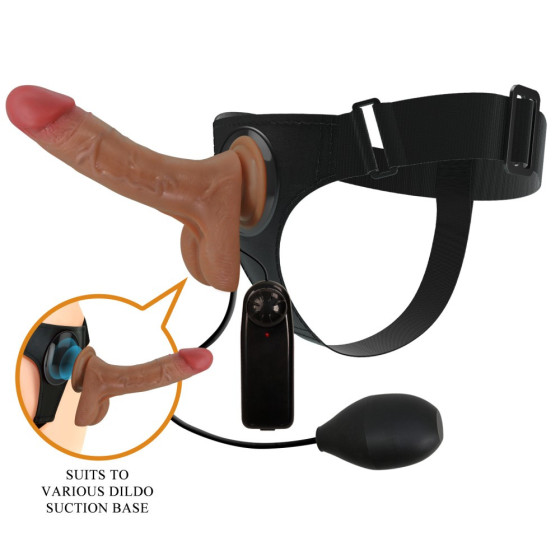 Chiloti Strap-on cu dildo cu ejaculare si vibratii RC Pretty Love Oher 20 cm