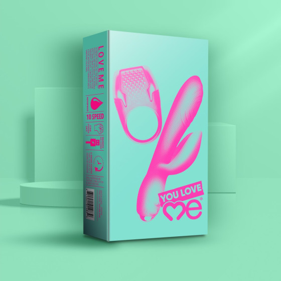 Vibrator rabbit + inel vibrator pentru penis Rocks-off Love Me
