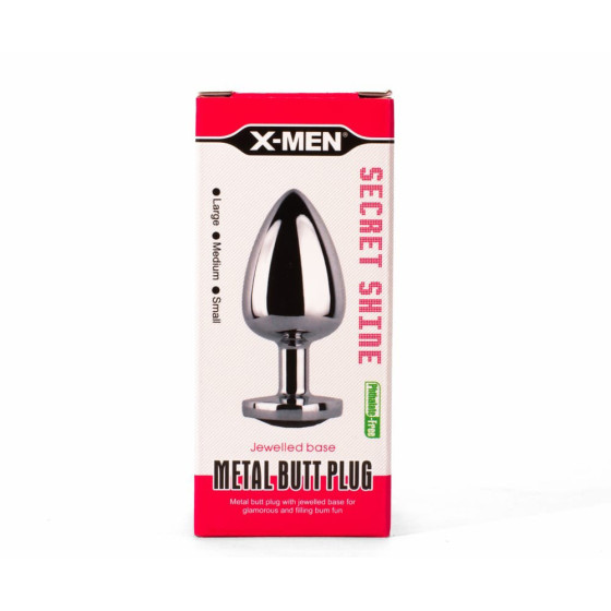 Dop anal metalic negru X-Men Secret Shine rosu marimea S
