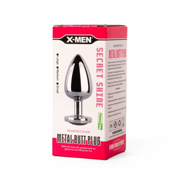 Dop anal metalic negru X-Men Secret Shine rosu marimea S