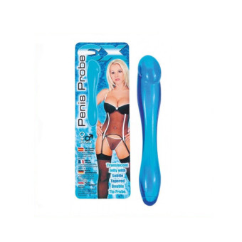 Dildo Dublu Penis Bleu 18cm